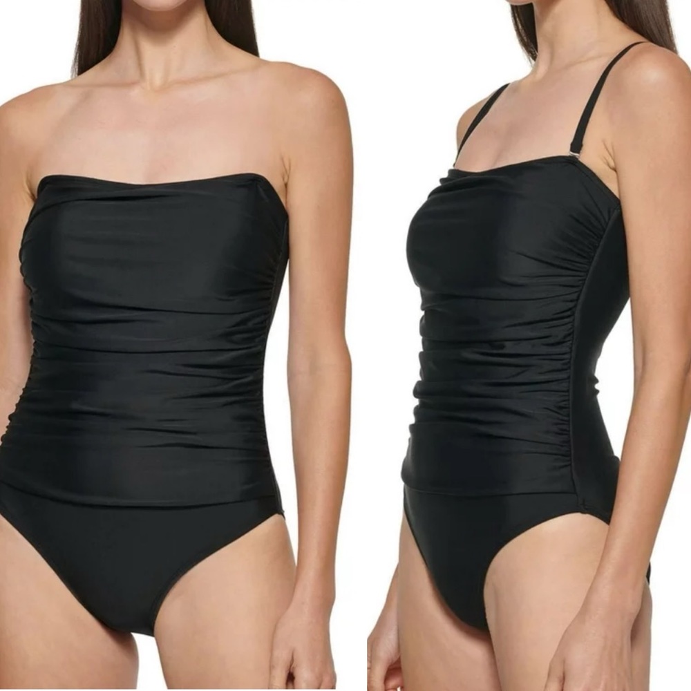 DKNY Women’s Bandeau Maillot One Piece Swimsuit